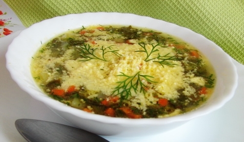 Միմոզա սպանախով ապուր