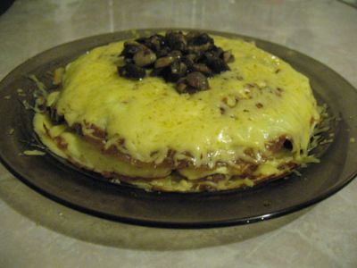 Սնկով, ձվով տորթ